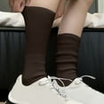 thumbnail image 2 of IWRICH Women's Slouch Socks 80s Scrunch Socks Extra Long Slouchy Sock White Soft Comfy Socks Coffee, 2 of 4