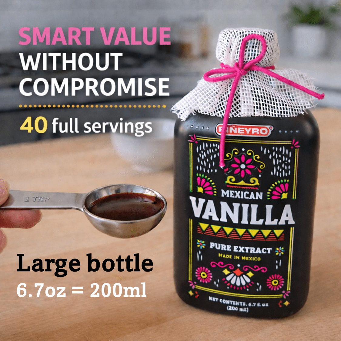 Mexican Vanilla Pure Extract | 6.7 fl. oz. | Perfect Mother’s Day Gift for Bakers  | Ideal for Baking, Cooking & Desserts | Premium Artisanal | 100% Vegan & Kosher | Non-GMO & Gluten-Free