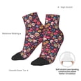 thumbnail image 6 of Rateoe Apricot color Skull flower Pattern Quarter Crew Socks,Toe Seamed Ankle Socks,Cotton Cushioned Breathable Athletic Crew Sports Socks, 6 of 7