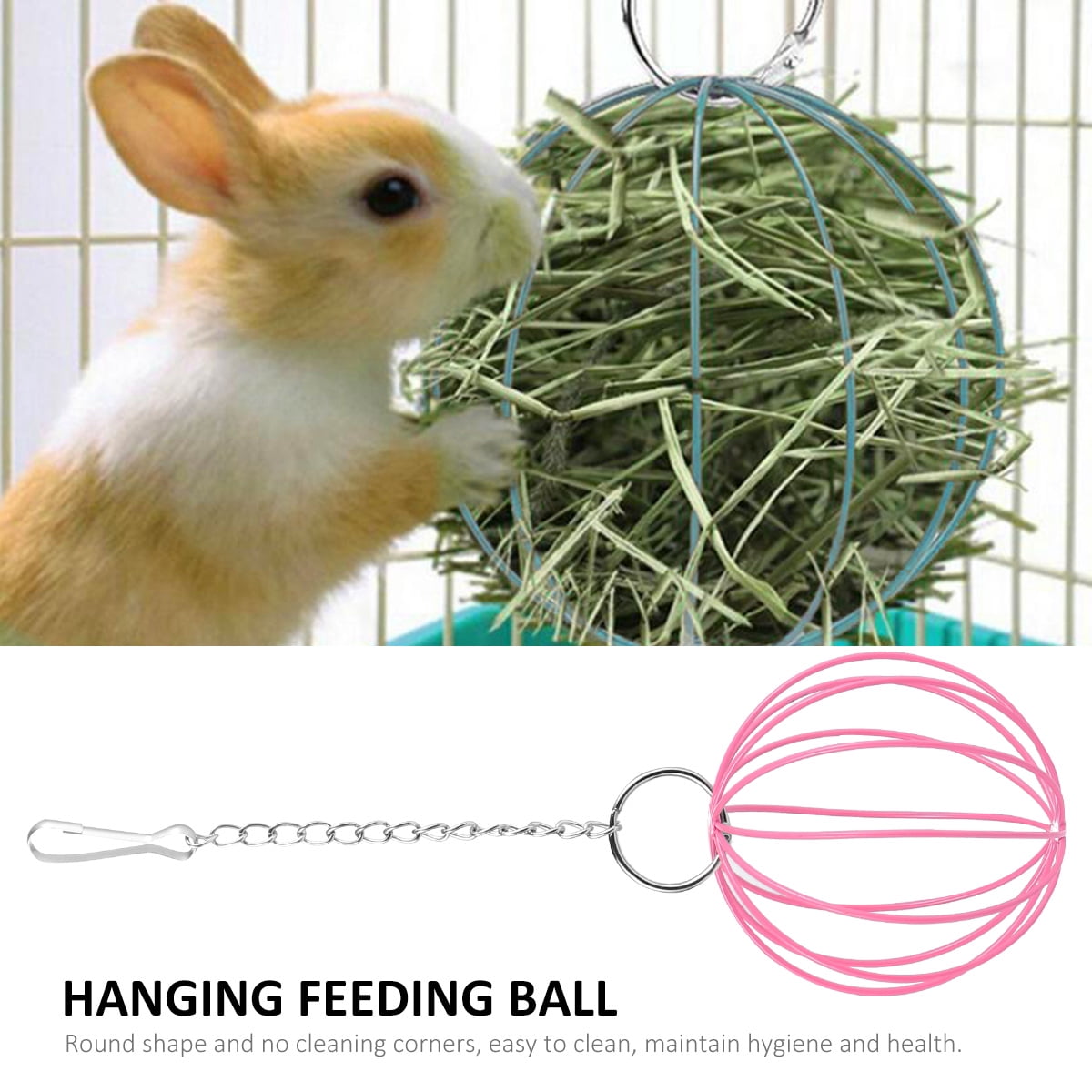 LOLIPPYY Pet Feeder Ball, Hanging Design, Assorted Colors, Electroplated, Hygienic, for Small Animals, 4Pcs