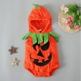 thumbnail image 2 of MEZZALL Baby Girls Boys Halloween O-Neck Bodysuit Onesie Cute Pumpkin Sleeveless Hooded Romper Jumpsuit For Toddler Autumn Outfits Birthday Clothing, 2 of 7