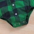 thumbnail image 7 of Infant Baby Boys Clothes Baby Boys One-piece Romper Bodysuit 9-12 Months Infant Baby Boys Short Sleeve Lapel Plaid Romper Green, 7 of 7