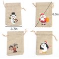 thumbnail image 1 of Bolsos de Lino Ccinee de Navidad de 36 unidades con cordones, bolsas de regalo de arpillera de Navidad con doble yute, 4 diseños de muñeco de nieve, Santa Claus, Pengu Feliz Sencillez, 1 of 5