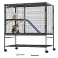 thumbnail image 1 of VEVOR Jaula de metal para animales pequeños de 39 pulgadas, jaula rodante de 2 niveles para hurones con bandeja y rampa, 1 of 9