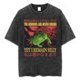 thumbnail image 2 of Camiseta The Horrors Never Ending Yet I Remain Silly, divertida camiseta lavada Retro de rana de estilo japonés, camisetas de gran tamaño para hombres, 2 of 5