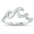 thumbnail image 1 of Simple High Polish Ocean Wave Ring .925 Sterling Silver Jewelry Female Male Unisex Size 9, 1 of 4