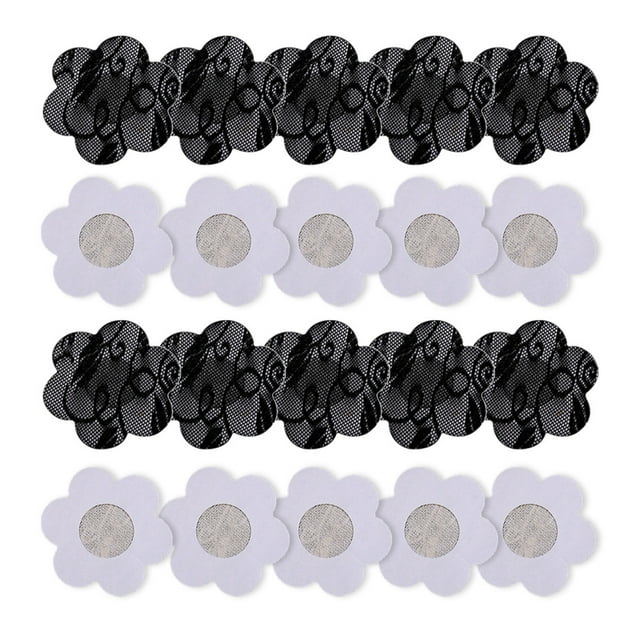 Nipple Sticker Flower Lace 10 Pairs Non-woven Adhesive Nipple Cover Breast Pasty