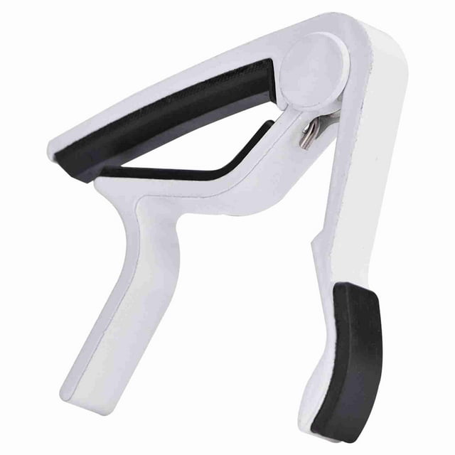 Cejilla de afinación portátil de cambio rápido con abrazadera para guitarra folk, color blanco