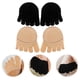 thumbnail image 2 of 2 pares / paquete Calcetines de antepié para mujer Calcetines invisibles de algodón con cinco dedos Antideslizantes No-show Shocks (Negro + Beige), 2 of 5