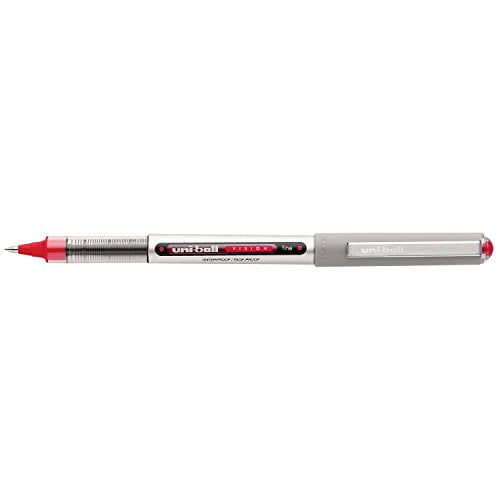 uni-ball Vision Roller Ball Stick Waterproof Pen, Red Ink, Fine, Dozen ...