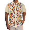thumbnail image 1 of Mens Flower Casual Button Down Short Hawaiian Shirts Flower Print Suits Tropical 2PC Set Summer Shirt, 1 of 6