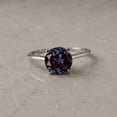 AFGEMSNJEWELLERY Round Cut Alexandrite Ring 9mm Sterling Silver Color ...