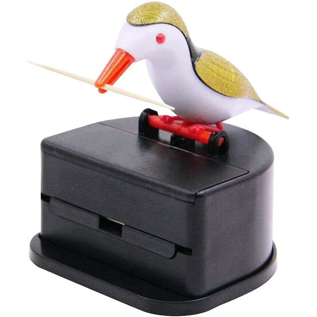 Dispensadores de palillos para pájaros, dispensadores creativos de palillos para pájaros, soportes para palillos de dientes (dorado), 2 uds.