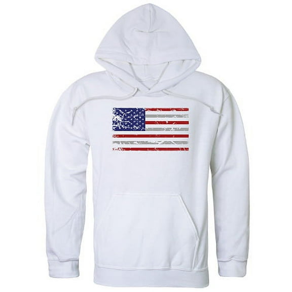 Rapid Dominance US Flag Graphic Pullover Sweatshirt, White - Medium