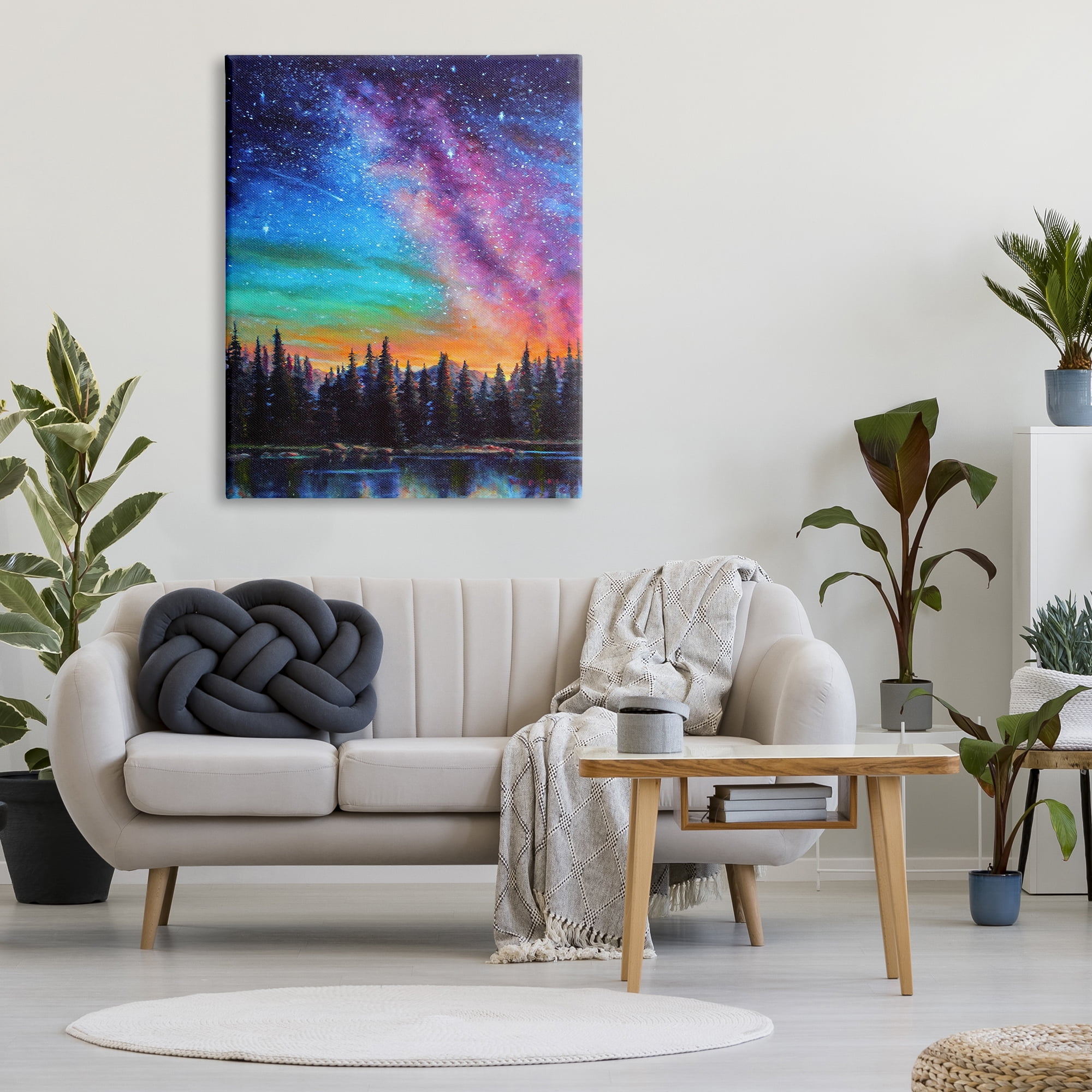 Stupell Industries Vivid Nebula Landscape Nature Painting Gallery Wrapped Canvas Print Wall Art, 36 x 48