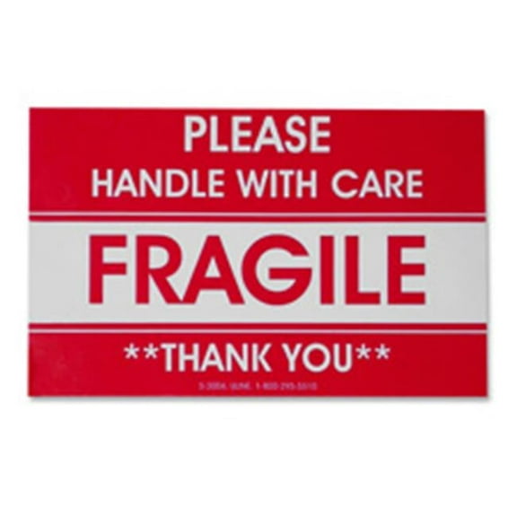 Tatco  Shipping Label, Fragile, 3 in. x 5 in., 500-RL, Red-White