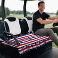 thumbnail image 4 of Yuyamidu American Flag Golf Cart Seat Covers with 4 Front Pockets Coconut Tree Seat Towel Blanket Keeps Seats Cool & Clean for Summer, for EZGO, Club Car, Yamaha, 4 of 7