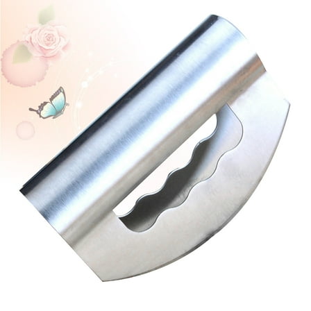 HONMEET Stainless Steel Salad Chopper with Double Blades, 2pcs Mincing Kitchen Tool for Vegetables and Fruits