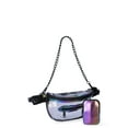 thumbnail image 2 of Madden NYC Women’s Clear Convertible Fanny Pack with Rhinestone Pouch, Iridescent, 2 of 5