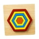 thumbnail image 5 of Kit de rompecabezas geométrico de madera, juguete para enseñar y aprender, juguete multicolor Hexágono, 5 of 9
