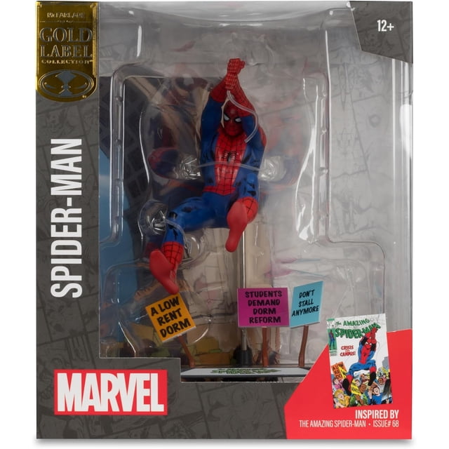 Marvel Collectible 7 Inch Statue Figure 1/10 Scale Posed Scene - Amazing Spider-Man #68 Gold Label