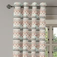 thumbnail image 3 of Ambesonne Geometric Grommet Curtain, Tribal, 50" x 63", Orange Mint Grey, 3 of 6