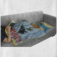 thumbnail image 6 of Aloha Soft Flannel Fleece Throw Blanket, Grungy Effect Vintage Design of an Island with Brunette Long Haired Hawaiian Lady, Cozy Plush for Indoor and Outdoor Use, 60" x 80", Multicolor, by Ambesonne, 6 of 6