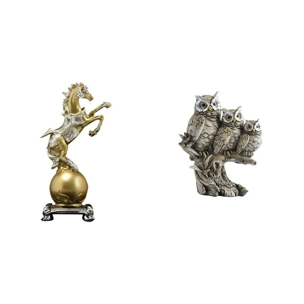 Figura de escritorio,Estante de estatua de caballo para escritorio,oficina,decoración del hogar,Figura decorativa de escritorio de resina para decoración del hogar,Figuras de búho,Figuras de