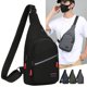 thumbnail image 1 of Mochila impermeable de nailon para el pecho – Mensajero de hombro ligero, multicompartimento, puerto para auriculares, viaje resistente al exterior, gris/negro/azul/verde ejército, 30x17x5cm, 1 of 6