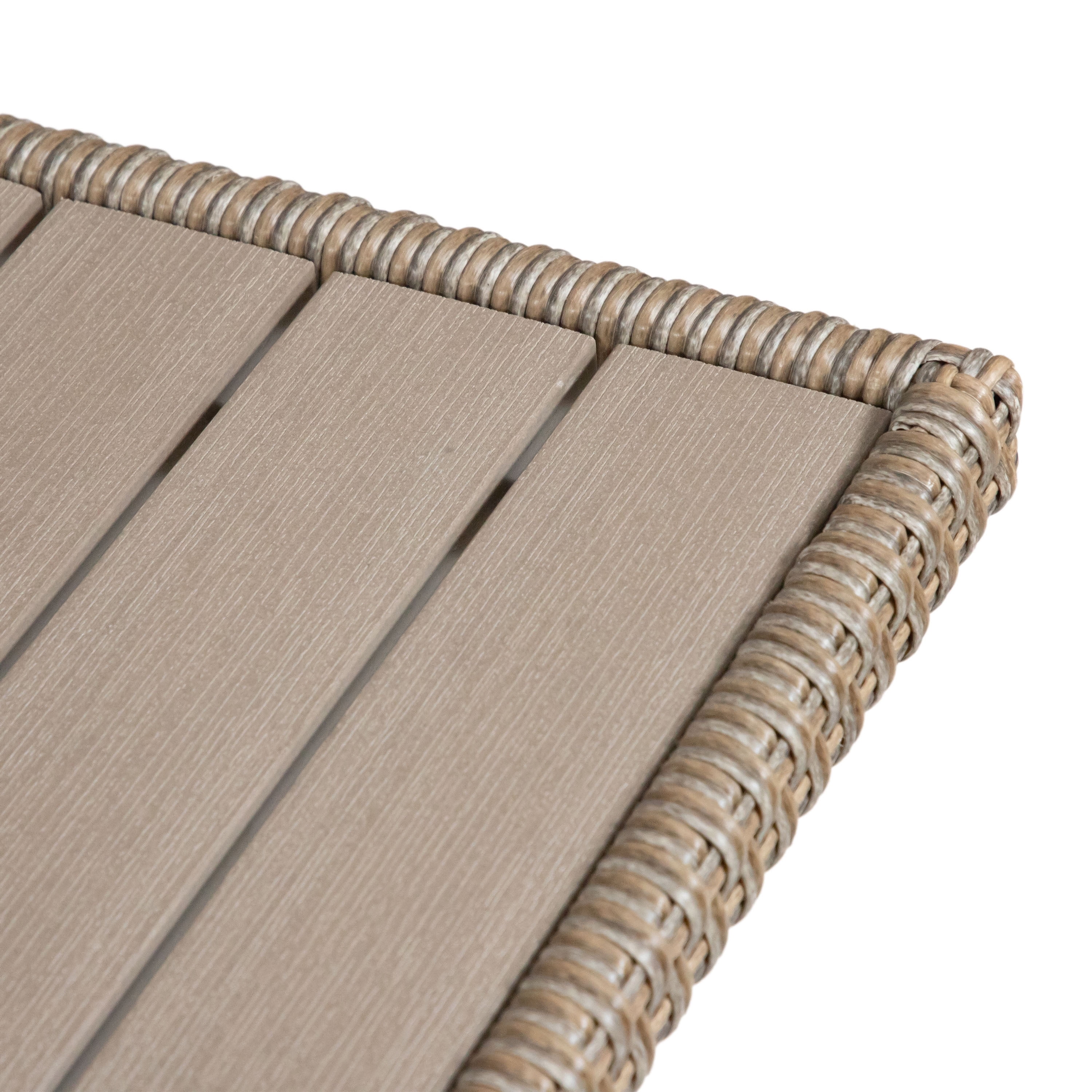 Masa PE Wicker Rattan Bistro Outdoor Dining Table in Natural
