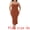 Orange, variant on DARING DIVA Women's Plus Square Neck Sleeveless Bodycon Dress with Side Slit 1X Black