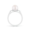thumbnail image 2 of ANGARA Japanese Akoya Cultured Pearl Ring with Cluster Diamonds in 14K White Gold for Women | June Birthstone, Birthday, Anniversary, Jewelry Gift for Women | Pearl Ring, 2 of 8