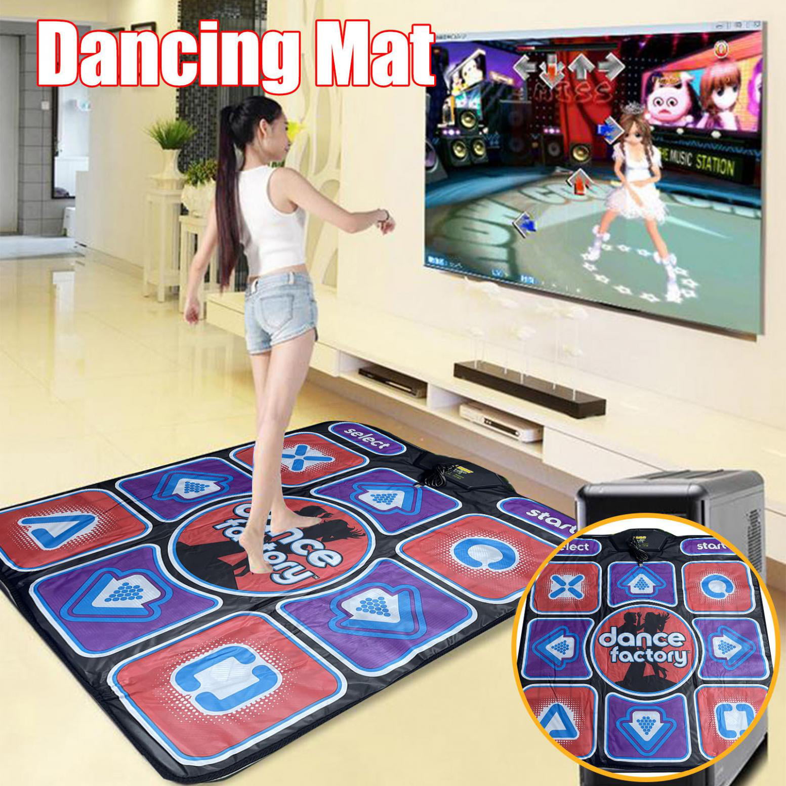 Double User Dance Mats Non-Slip Dancers Step Pads Sense Game Yoga Game Blanket 