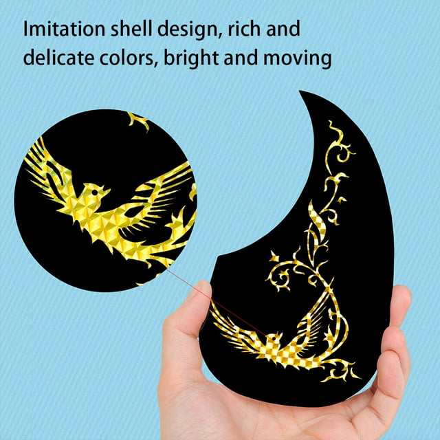 10 Pcs Sticker Protective Paster Exquisite Instrument Accessories Anti-scratch Cover Dust-proof Wear-resistance Guitar Supplies Black/Silver Bird