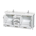 thumbnail image 2 of Wyndham Collection Sheffield 72" No Mirror Wood Double Bathroom Vanity in White, 2 of 4