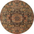 thumbnail image 1 of Ahgly Company Machine Washable Indoor Round Traditional Bronze Brown Area Rugs, 4' Round, 1 of 7