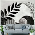 thumbnail image 4 of ONETECH  Abstract Black Boho Mid Century Tapestry Modern Aesthetic Minimalist Wall Hanging Sun Leaves Pink Arch Neutral Contemporary Geometric Home Decor Art for Living Room Bedroom Dorm, 4 of 6