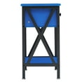 thumbnail image 2 of VECELO Nightstand with Drawer and Storage Shelf, X-Design, Dark Blue, 2 of 8
