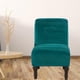 thumbnail image 4 of Funda de terciopelo antideslizante para silla sin brazos, protector de muebles para el hogar y el hotel. Verde oscuro, 4 of 9
