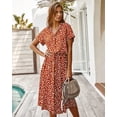 thumbnail image 5 of AURA Women Summer Maxi Dress V Neck A Line Polka Dot Lace Casual Vacation Dress, 5 of 6