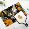 thumbnail image 4 of BaHomeck placemats Set of 4 rectangle Linen Cotton Placemats for Dining Table Washable Heat Resistant,18*12inch,Gray Cat With Yellow Eyes In The Middle Of Wildflowers, 4 of 4