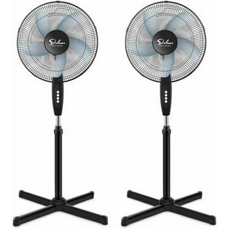 2-Piece Oscillating 16  3 Adjustable Speed Pedestal Stand Fan