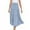 Light blue, variant on Charella Women Solid Casual Ruched Ruffles Elastic Waist Skirts Summer Taping Beach Long Skirt Light blue,L
