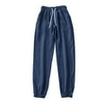 thumbnail image 5 of Felirenzacia Women’s Casual Tapered Cuffed Loose Straight Leg Silk Smooth Joggings with Pockets, Dark Blue, L, 5 of 7