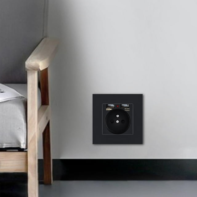 USB Outlet Wall Plug with Lights Wall Lamp Switch for Bedroom Hotel Sharpla Enchufe