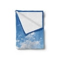 thumbnail image 2 of Ocean Soft Flannel Fleece Blanket, Modern Sail Boat on Sea Horizon Cloudy Sky Summer Sports Hobbies Photo Image, Cozy Plush for Indoor and Outdoor Use, 50" x 60", Sky Blue and White, by Ambesonne, 2 of 5