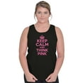thumbnail image 5 of Keep Calm And Think Pink Support Tank Top Tee Shirt Women Brisco Brands S, 5 of 6