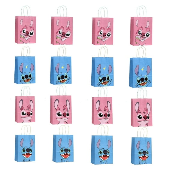 16 PCS Cartoon Anime Party Favor Candy Bags for Anime Themed Birthday Supplies Decor,Birthday Game Party Kraft Paper Goodie Gift Bag Decorations（5.9" x 3.1" x 8.2"）