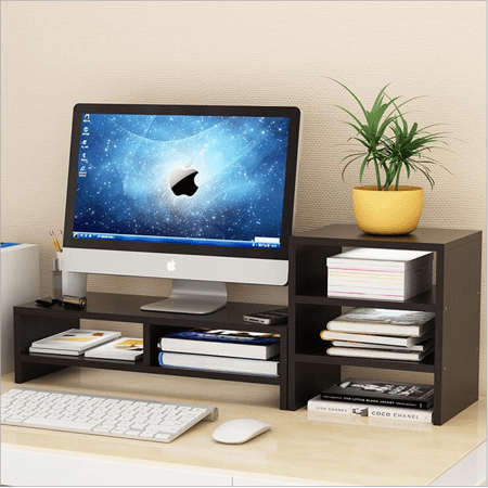 Desktop Monitor Stand LCD TV Laptop Rack Computer Screen Riser Shelf Platform Office Desk (Best Laptop Stand For Desk)