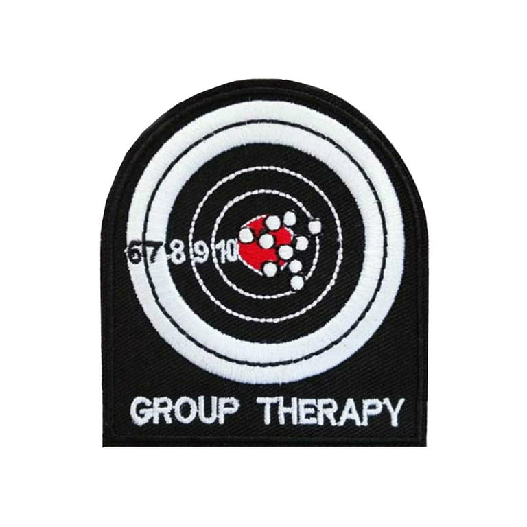 Group Therapy - Iron-On or Sew-On Embroidered Patch Novelty Applique -  Range Target Humor Funny - Retro Vintage - Vacation Travel Souvenir Tourist  